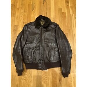 Vintage Robert Lewis Bomber Jacket Men's 40 - Made In USA,Shearling Collar 1970s